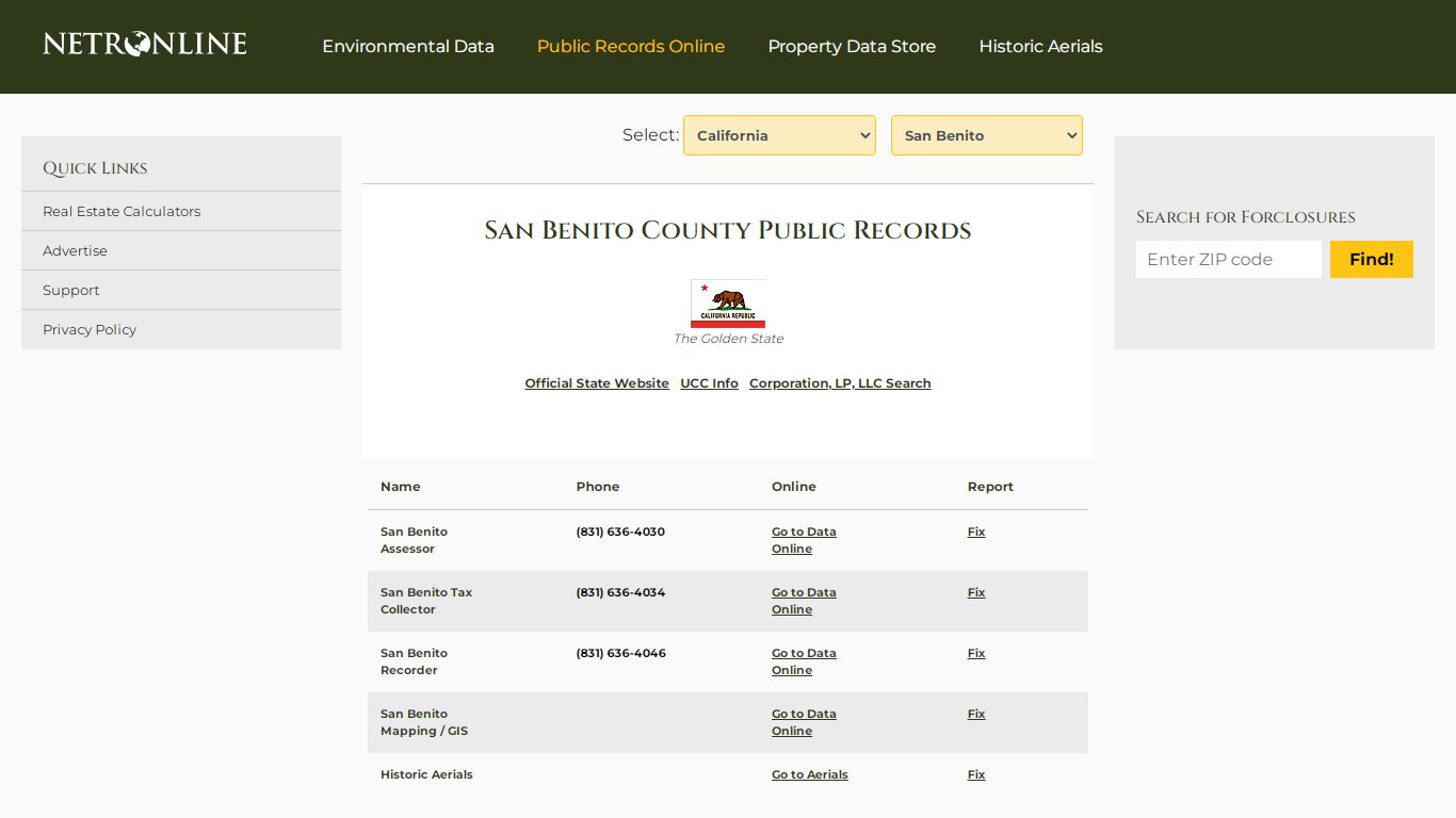 San Benito County Public Records - NETROnline.com