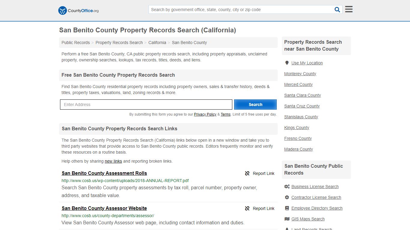 San Benito County Property Records Search (California)